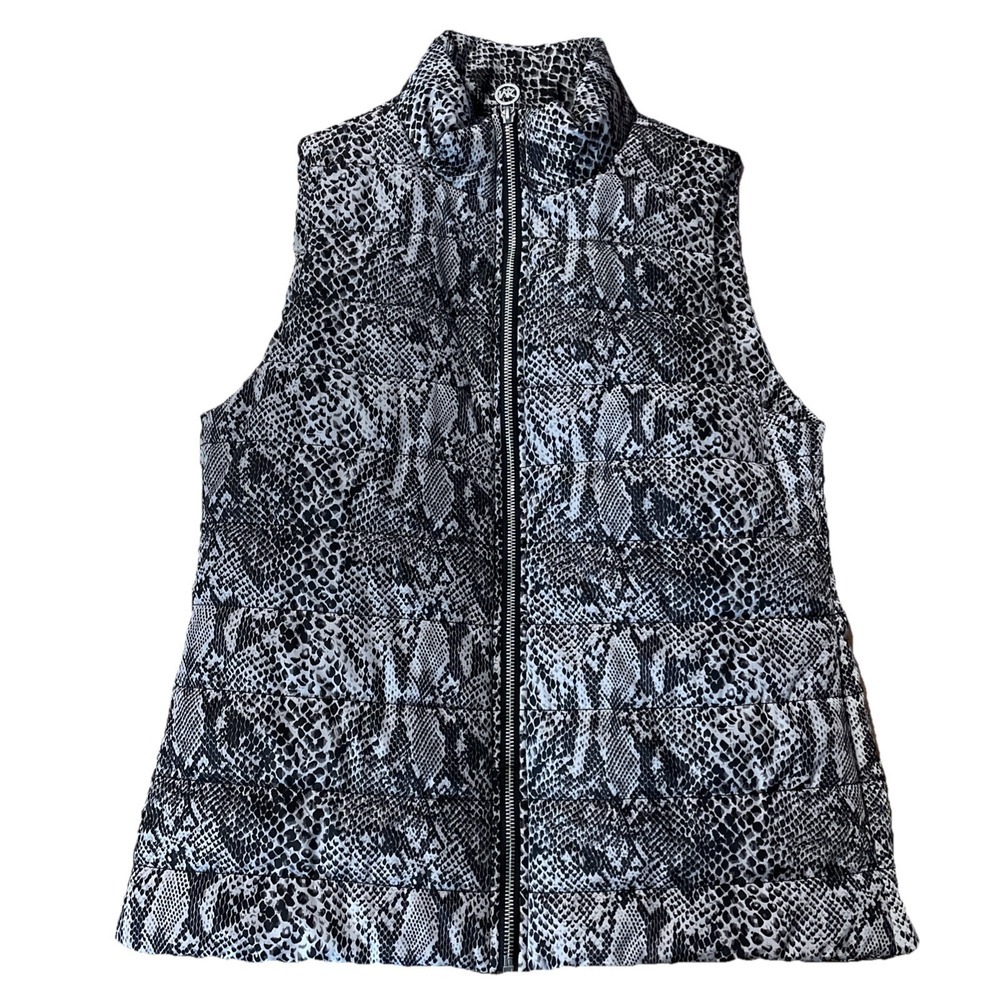 Michael Kors Puffer Vest Women Small Snake Skin Pattern‎ Polyester Filled Jacket